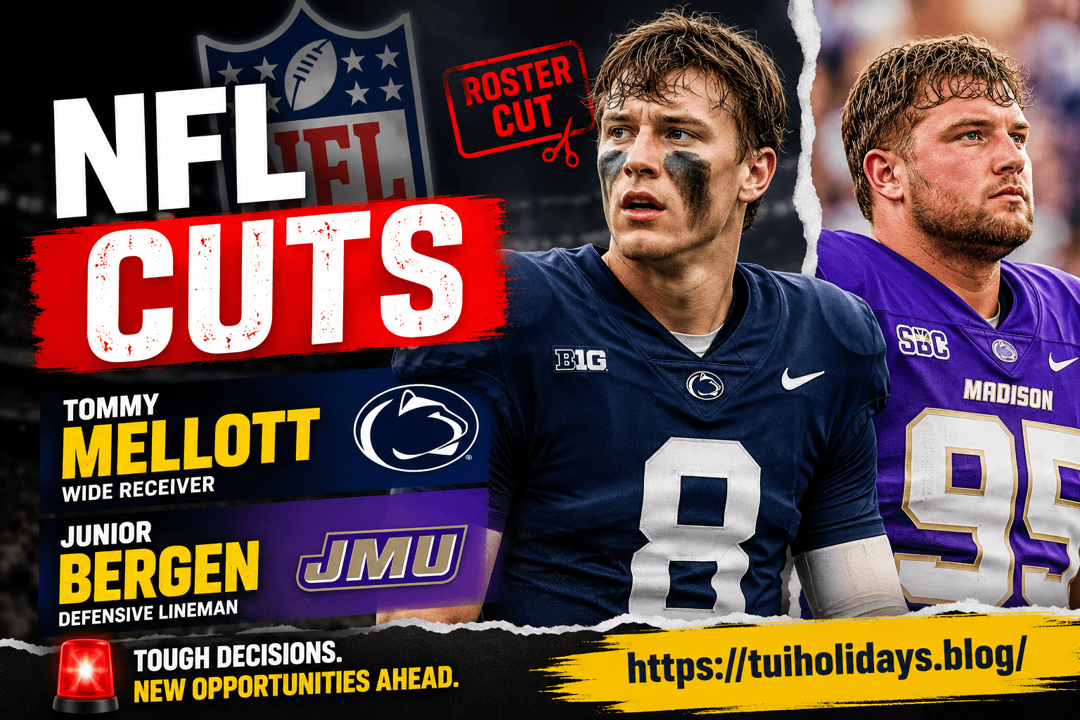 NFL Cuts Tommy Mellott Junior Bergen